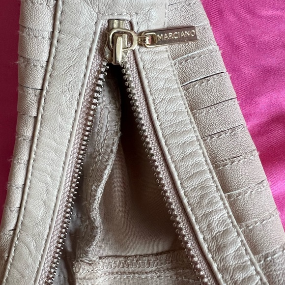 MARCIANO White Shayna Drape Leather Jacket Size 2 - Picture 3 of 6